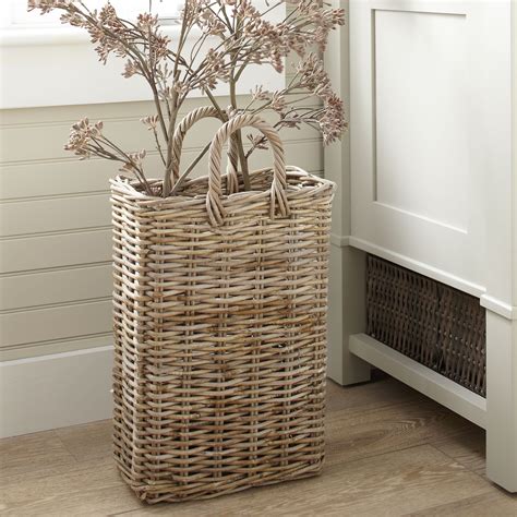 tall skinny wicker basket|tall decorative wicker baskets.